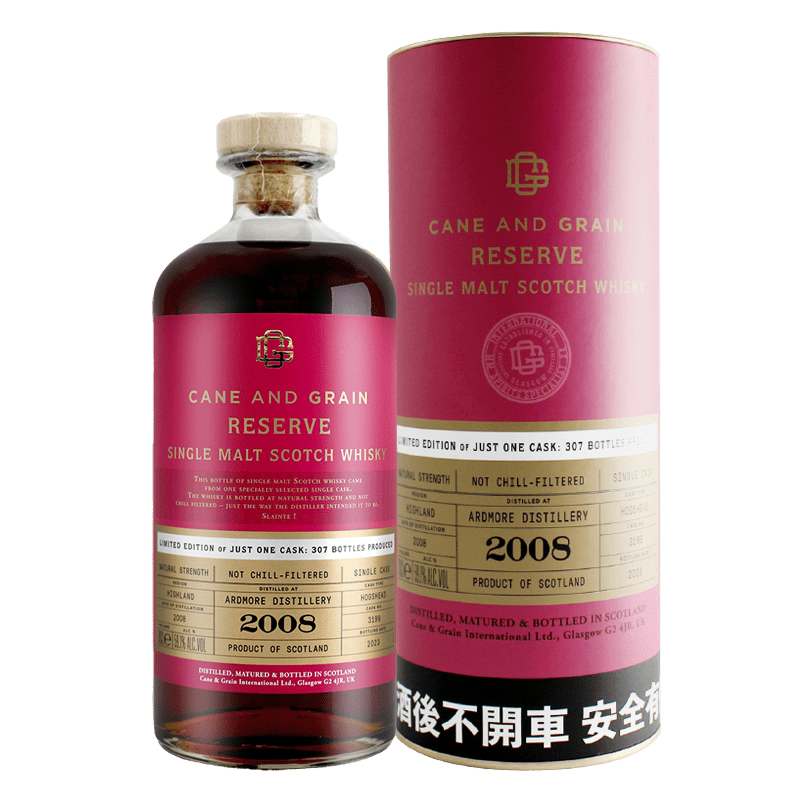 蘇格蘭麥凱利CANE & GRAIN ARDMORE 2008單一桶單一麥芽威士忌原酒 59.1%