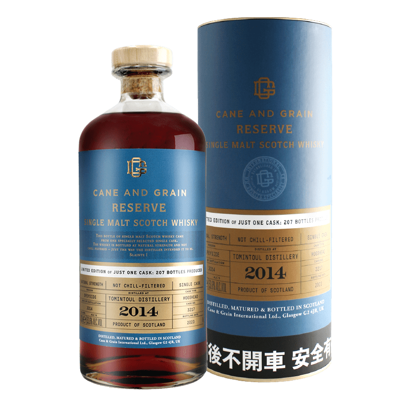 蘇格蘭麥凱利CANE & GRAIN TOMINTOUL 2014單一桶單一麥芽威士忌原酒 53.6%