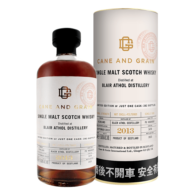 蘇格蘭麥凱利CANE & GRAIN  BLAIR ATHOL 2013單一桶單一麥芽威士忌原酒56.8%