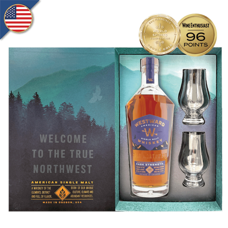 美国威盖堡WESTWARD WHISKEY 单一麦芽威士忌原味桶原酒 62.5% 单瓶加2入威杯锦盒